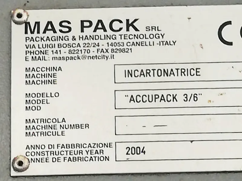 Photo #5 of Used case packer Mas Pack Accupack 3/6 – 13000 bph