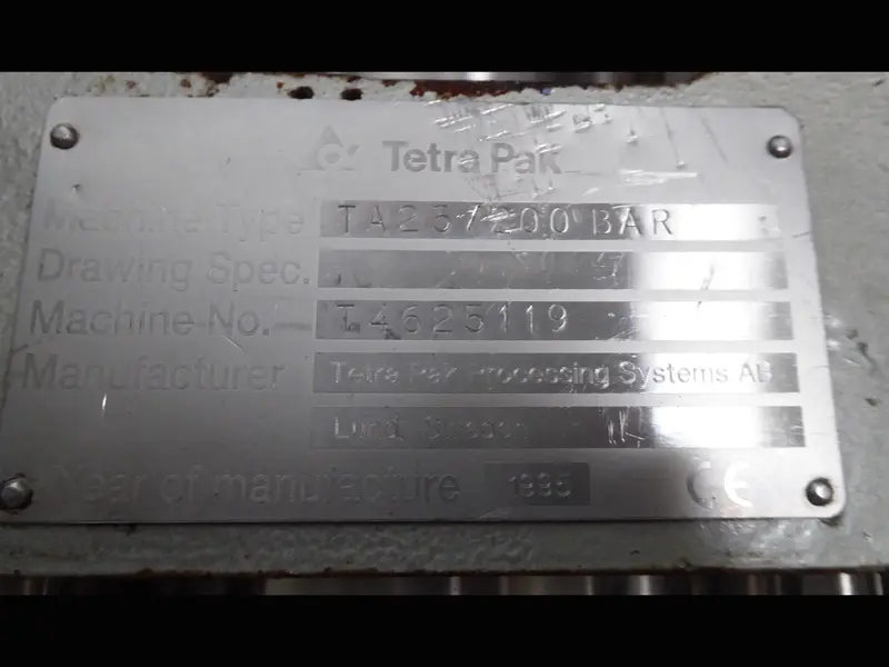 Photo #13 of Used Homogeniser High Pressure Tetra Pak 10000 lhr