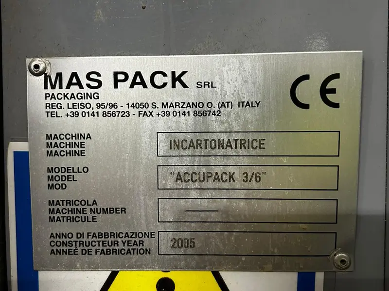 Photo #4 of Used Case Packer MAS PACK Accupack 3/6 year 2005