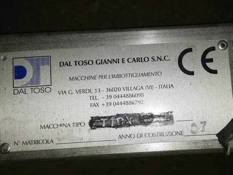 Photo #5 of Used Capping Machine DAL TOSO T1DX 2000 bph