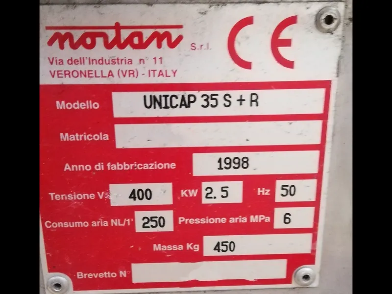 Photo #6 of Used Capsuling Machine Nortan UNICAP 35 S+R up to 1000 bph