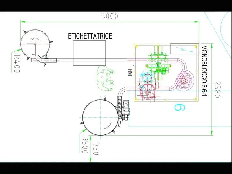 Photo #1 of Used bottling line composed of filling monoblock + labeling machine year 2013