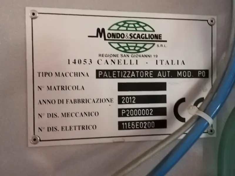 Photo #10 of Used palettizer MONDO SCAGLIONE P0 up to 1000 box/hour