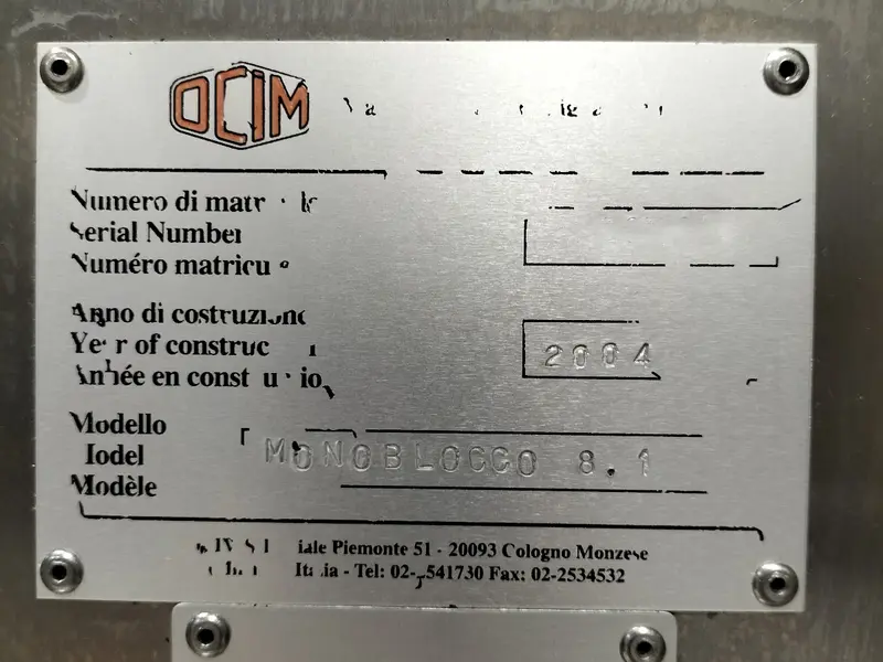 Photo #10 of Used filling monoblock OCIM for oil tins 1000 bph
