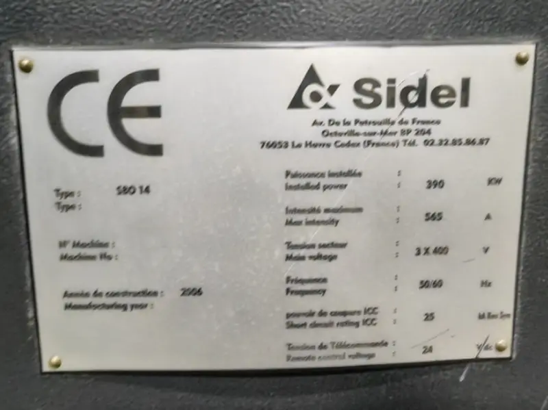 Photo #24 of Used bottling line SIDEL for still water in PET bottles 25200 bph