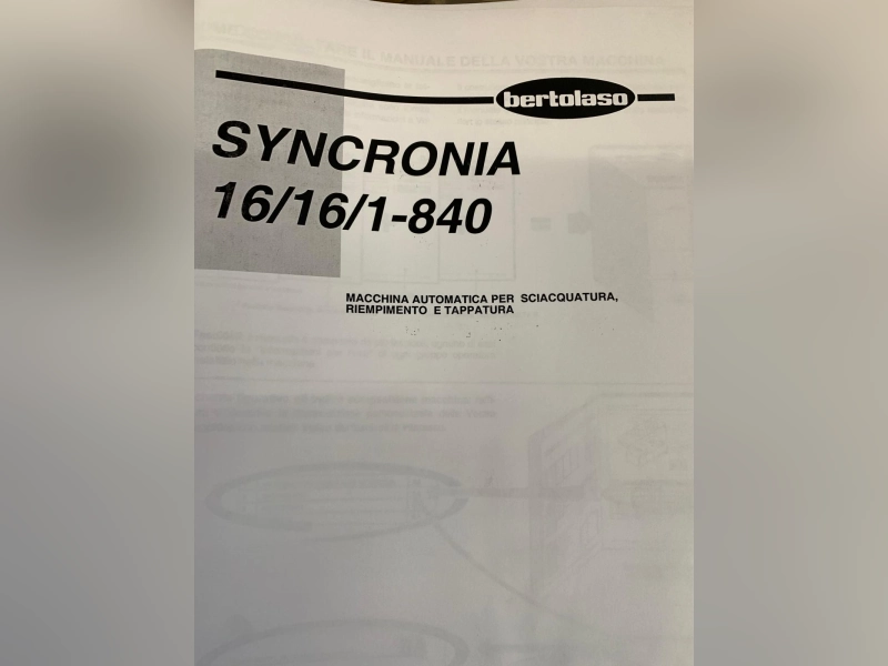 Photo #3 of Used filling monoblock Bertolaso Syncronia 16-16/1-840